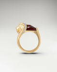 Load image into Gallery viewer, Lion Starlight Ring In Sterling Silver With Garnet And Moissanites
