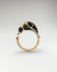 Carica l'immagine nel visualizzatore della galleria, Wild Ranging Ring In Gold And Black Agate With Diamonds
