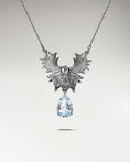 Load image into Gallery viewer, Guardian Angel Necklace In Gold With Aquamarine
