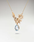 Load image into Gallery viewer, Guardian Angel Necklace In Gold With Aquamarine
