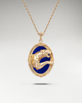 Carica l'immagine nel visualizzatore della galleria, Savanna Spirit Pendant In Gold With Lapis Lazuli
