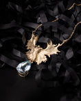 Load image into Gallery viewer, Guardian Angel Necklace In Gold With Aquamarine
