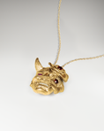 Bild in Galerie-Betrachter laden, Hannya Mask Pendant Necklace In Sterling Silver With Ruby
