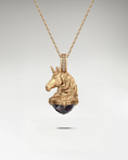 Charger l'image dans la visionneuse de la galerie, Monokeros Pendant In Sterling Silver With Amethyst Or Prehnite
