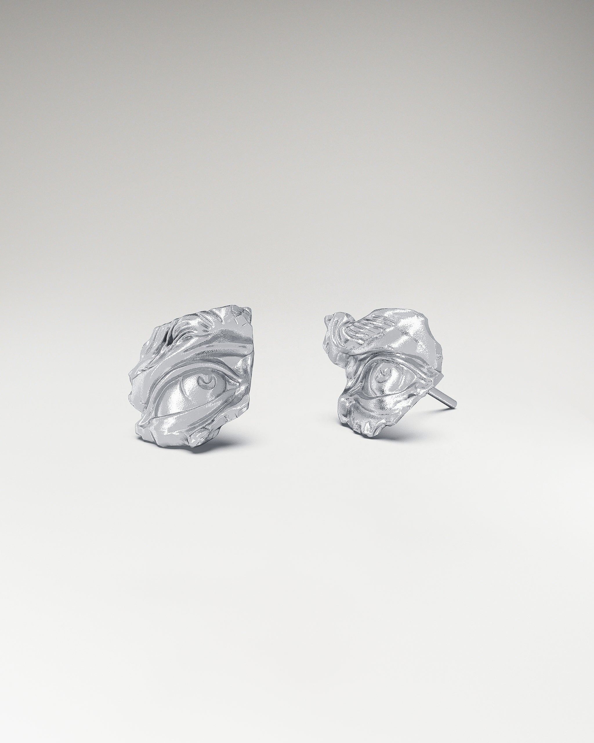 David Eyes Ear Stud Earrings In Sterling Silver