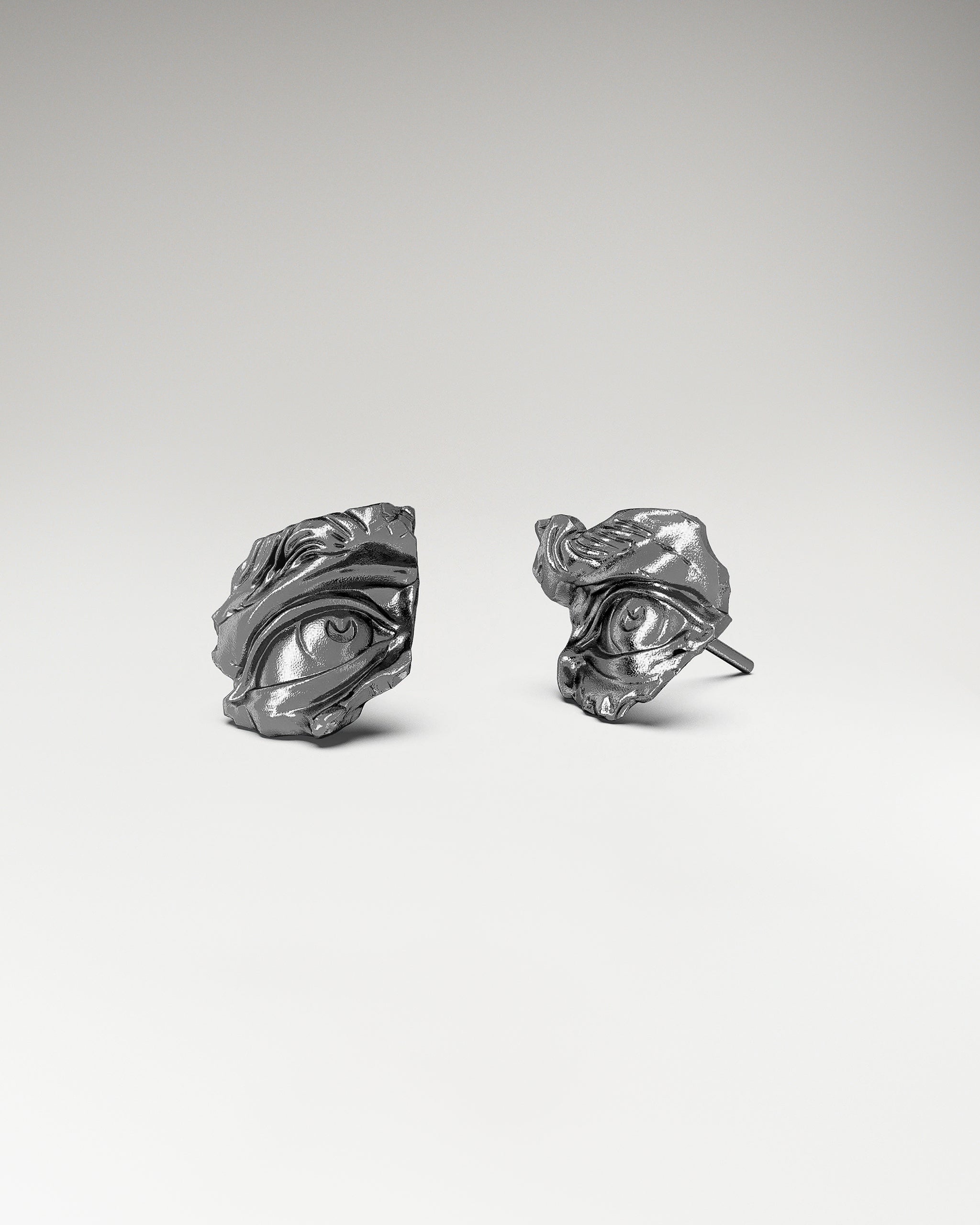 David Eyes Ear Stud Earrings In Sterling Silver