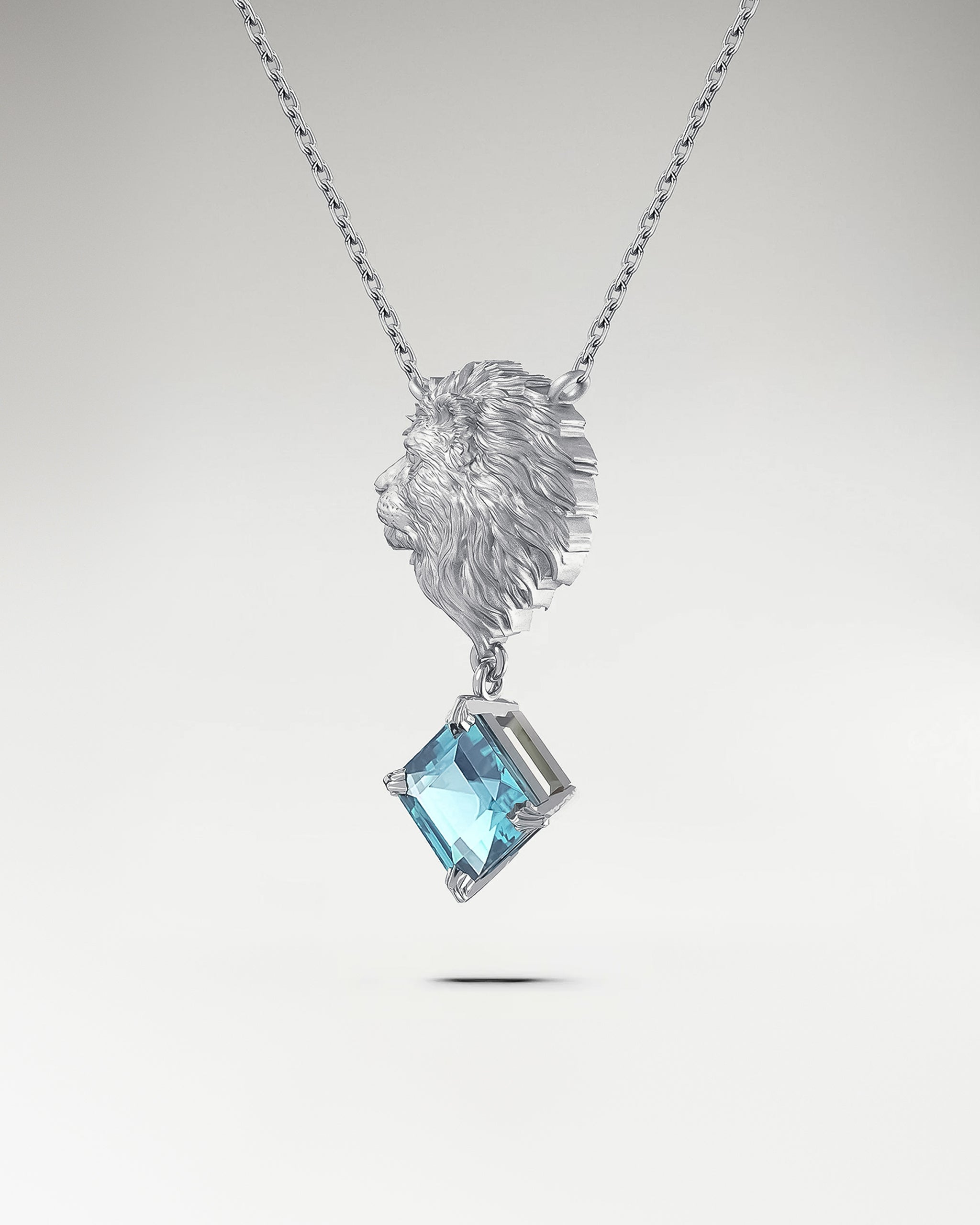 The Leo Pendant Necklace In Sterling Silver With Topaz