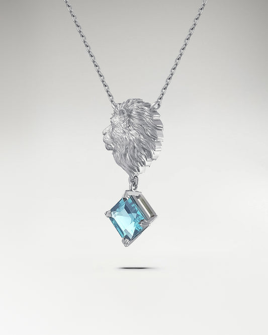 The Leo Pendant Necklace In Sterling Silver With Topaz