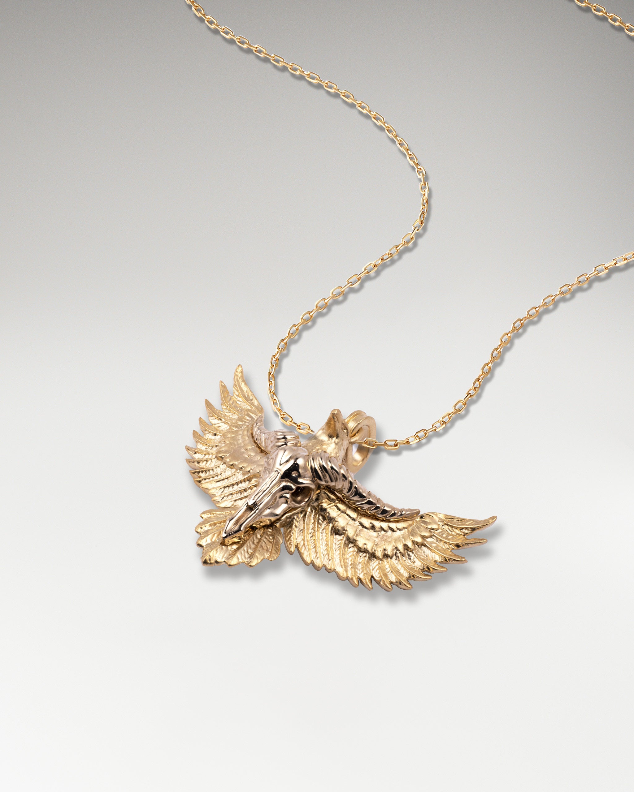 Pampas Eagle Sculptural Pendant Necklace In Gold