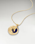 Load image into Gallery viewer, Horse Sculpture Pendant in 10k Gold and Lapis Lazuli
