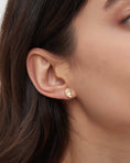 Load image into Gallery viewer, Ear Shapped Diamond Studs in 10k Gold
