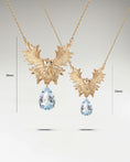 Load image into Gallery viewer, Guardian Angel Necklace In Gold With Aquamarine
