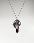 Load image into Gallery viewer, Panther's Gaze Pendant Necklace In Sterling Silver And Garnet
