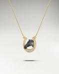 Carica l'immagine nel visualizzatore della galleria, Horseshoe Sculpture Pendant In Sterling Silver With Moissanite
