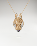 Charger l'image dans la visionneuse de la galerie, Lyre Angel Pendant Necklace In Sterling Silver With Amethyst And Moissanites
