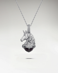 Charger l'image dans la visionneuse de la galerie, Monokeros Pendant In Sterling Silver With Amethyst Or Prehnite
