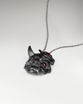 Bild in Galerie-Betrachter laden, Hannya Mask Pendant Necklace In Sterling Silver With Ruby
