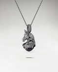 Charger l'image dans la visionneuse de la galerie, Monokeros Pendant In Sterling Silver With Amethyst Or Prehnite
