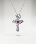 Carica l'immagine nel visualizzatore della galleria, The Forbidden Pendant Necklace In Sterling Silver With Garnet
