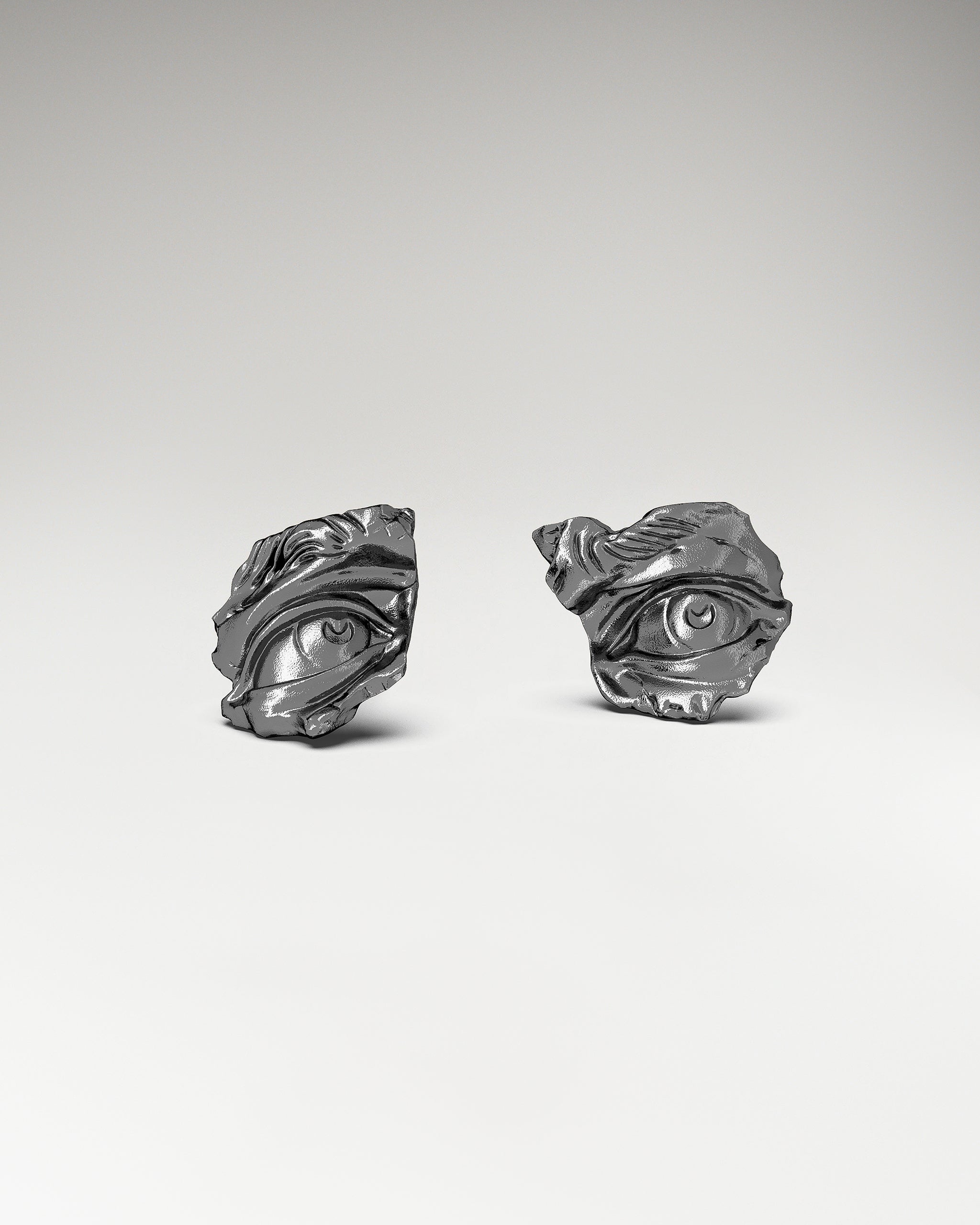 David Eyes Ear Stud Earrings In Sterling Silver