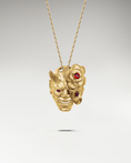 Bild in Galerie-Betrachter laden, Hannya Mask Pendant Necklace In Sterling Silver With Ruby
