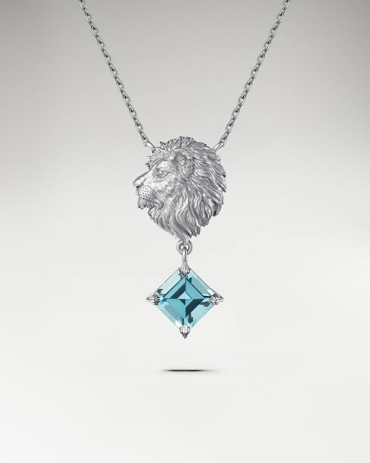 The Leo Pendant Necklace In Sterling Silver With Topaz