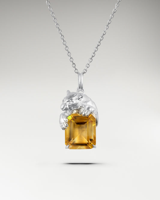 Savanna Sculptural Pendant Necklace In Sterling Silver With Garnet