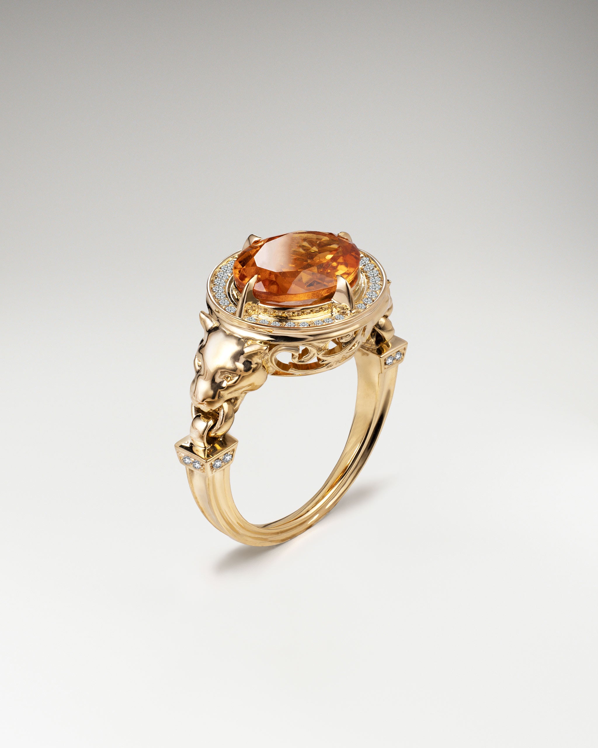 Savanna Spirit Ring In Gold With Spessartite Garnet And Diamonds