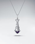 Load image into Gallery viewer, chess queen necklace in sterling silver
