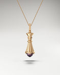 Load image into Gallery viewer, Chess queen pendant make in 10k gold with spinel

