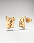 Load image into Gallery viewer, Golden Kissing Lips Ear Studs In Sterling Silver
