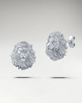 Carica l'immagine nel visualizzatore della galleria, Guardian Lion Stud Earrings In Sterling Silver
