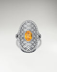 Carica l'immagine nel visualizzatore della galleria, Western Saddle Ring In Sterling Silver With Citrine And Moissanite
