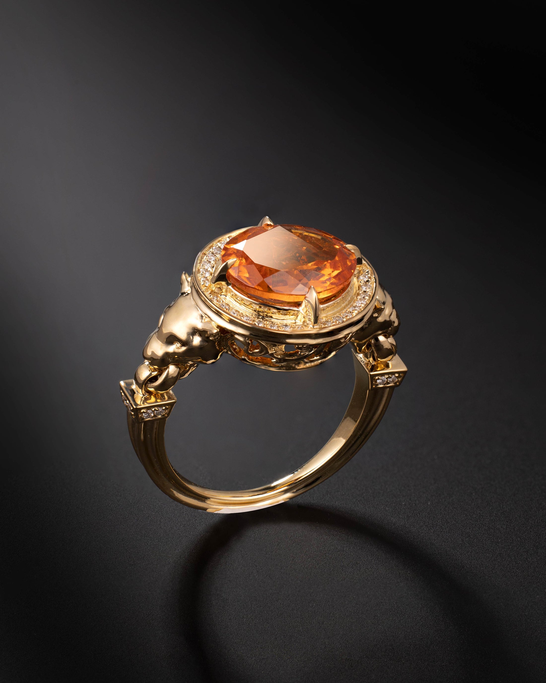 Savanna Spirit Ring In Sterling Silver With Yellow Citrine And Moissanite