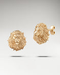 Load image into Gallery viewer, Guardian Lion Stud Earrings In Sterling Silver
