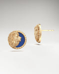 Load image into Gallery viewer, Prairie Lion Stud Earrings In Sterling Silver With Blue Enamel
