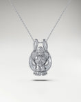 Load image into Gallery viewer, Lyre Angel Pendant Necklace In Sterling Silver With Moissanite
