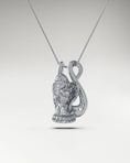 Load image into Gallery viewer, Lyre Angel Pendant Necklace In Sterling Silver With Moissanite
