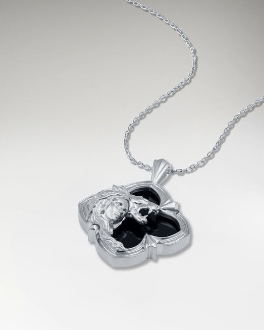 Collana con ciondolo Incontro selvaggio in argento sterling con agata nera