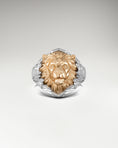 Load image into Gallery viewer, Savannah Lion Sculpture Ring Exquisite 10k Gold & Sterling Silver Design
