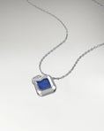 Load image into Gallery viewer, Ouroboros Pendant Necklace In Gold With Lapis Lazuli and Diamonds
