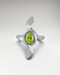 تحميل الصورة إلى عارض المعرض، Snake Ringin 10k Gold with Peridot and Diamonds
