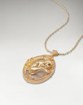 Load image into Gallery viewer, Gold Savanna Spirit pendant with nacre.
