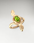 Load image into Gallery viewer, Viper Ring in 10k Gold with Peridot and Diamonds
