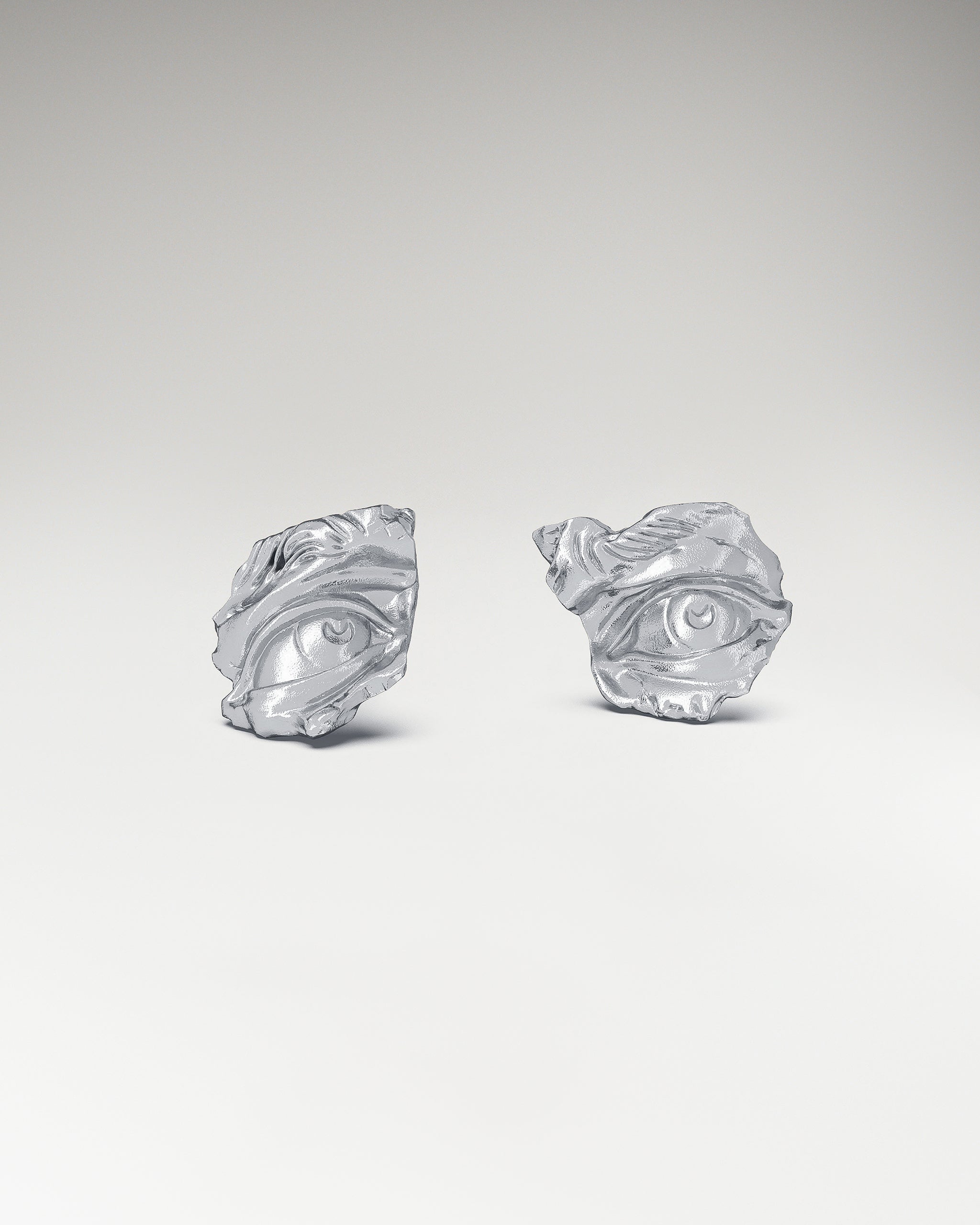 David Eyes Ear Stud Earrings In Sterling Silver