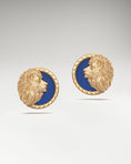 Load image into Gallery viewer, Prairie Lion Stud Earrings In Sterling Silver With Blue Enamel
